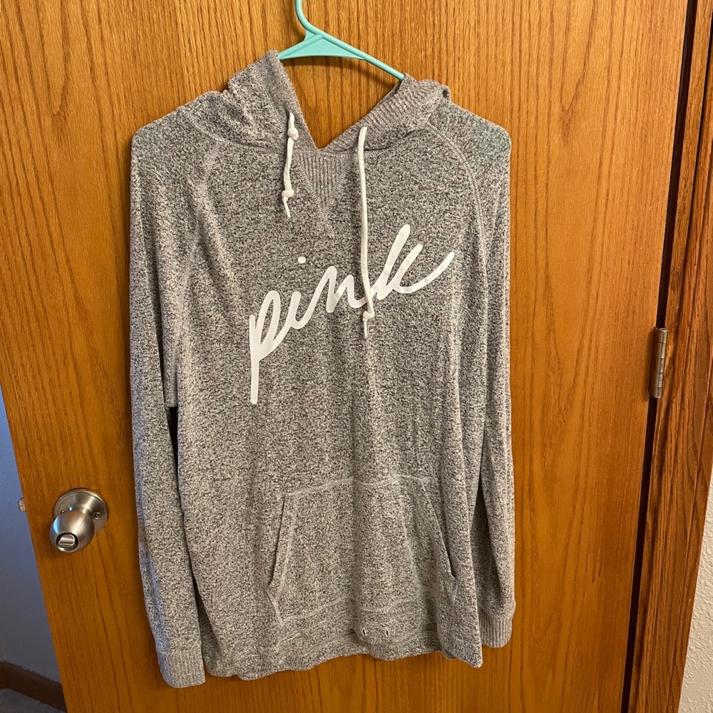 pink grey hoodie